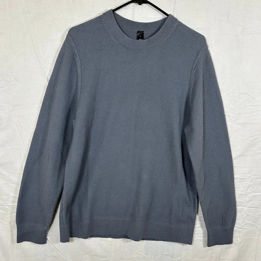 Lululemon Textured Knit Crewneck Sweater Gray Mens Medium